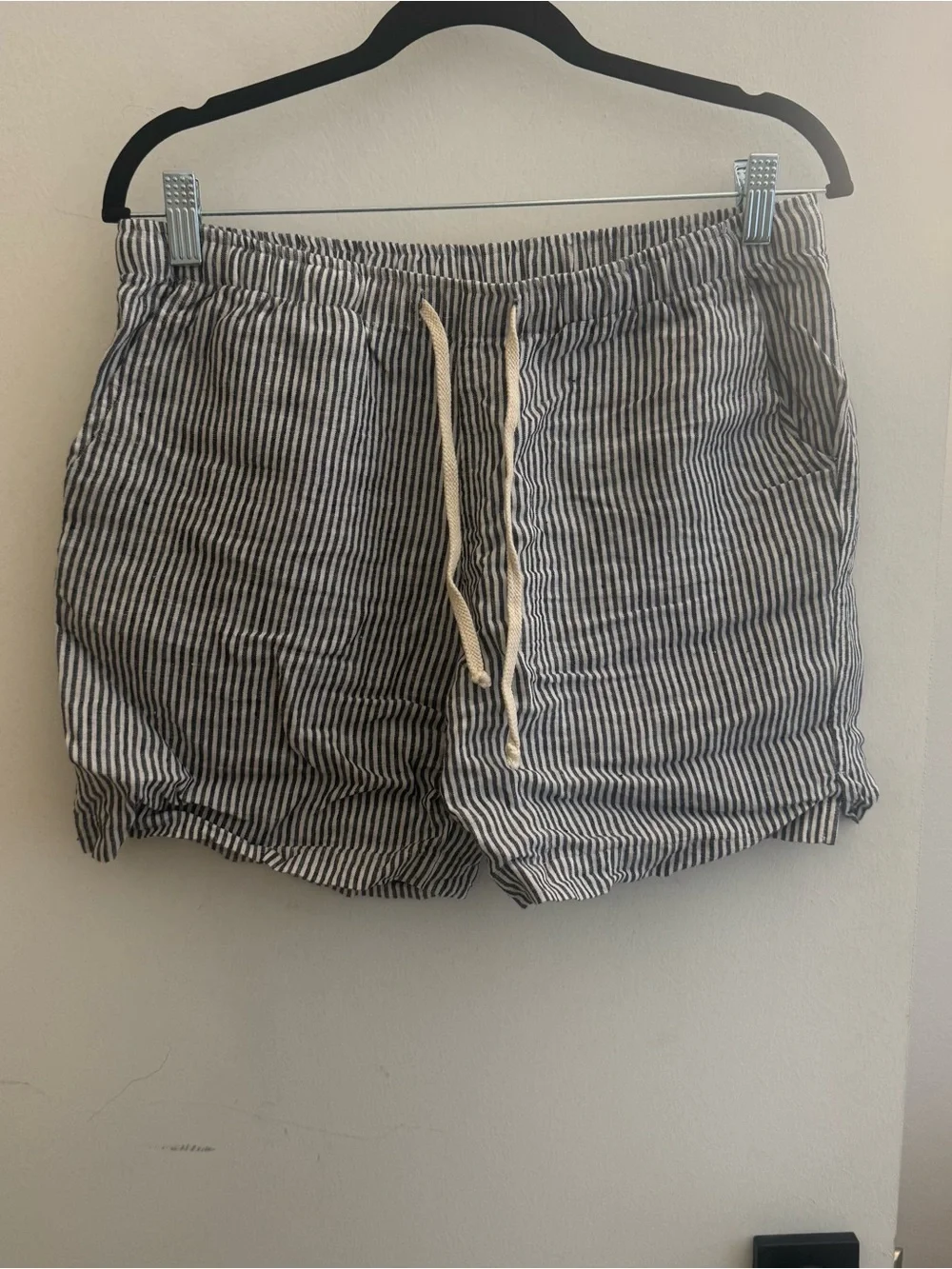 Men's Alex Crane Striped Drawstring Shorts - Navy/White